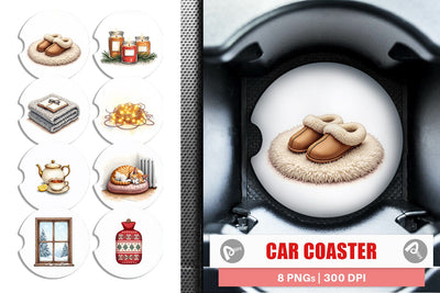 Car Coaster Cozy Christmas Sublimation artnoy 