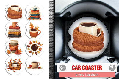 Car Coaster Cozy Coffee Weather Sublimation artnoy 