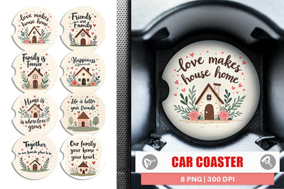 Car Coaster Cozy Family and Friends Quotes Sublimation artnoy 