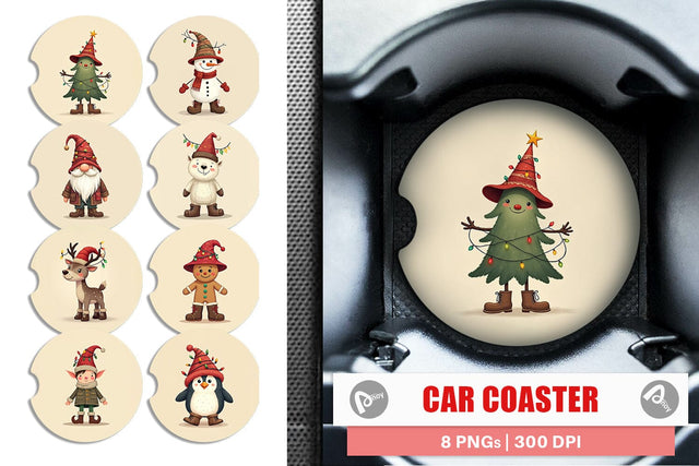 Car Coaster Cozy Raggedy Christmas Sublimation artnoy 