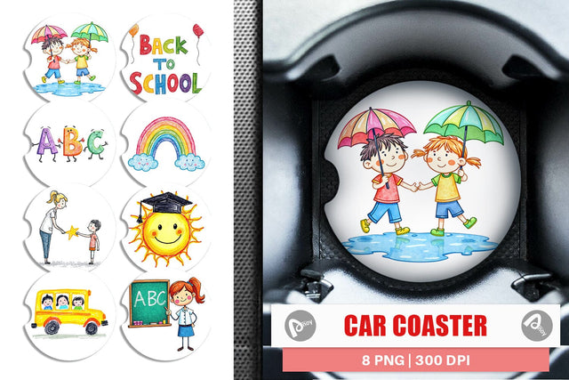 Car Coaster Crayon Adventures Sublimation artnoy 