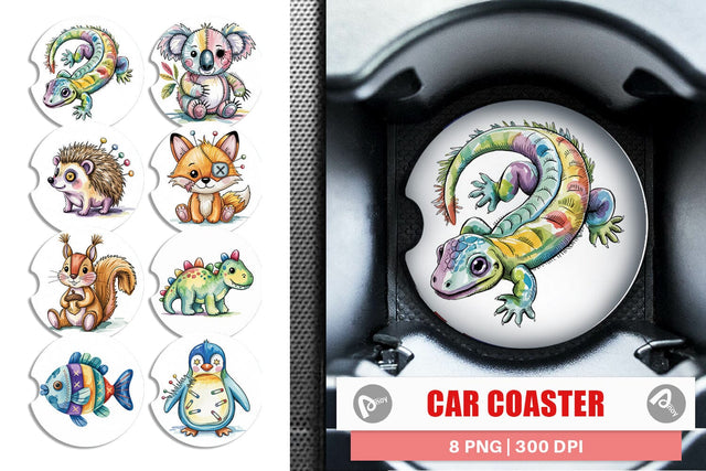 Car Coaster Creepy Cute Pastel Halloween Sublimation artnoy 