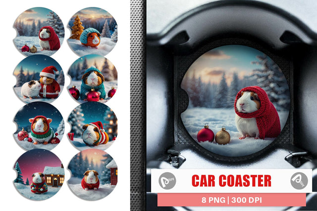Car Coaster Crochet Guinea Pig Sublimation artnoy 