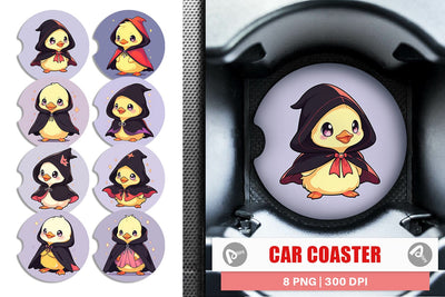 Car Coaster Cute Duck Halloween Sublimation artnoy 