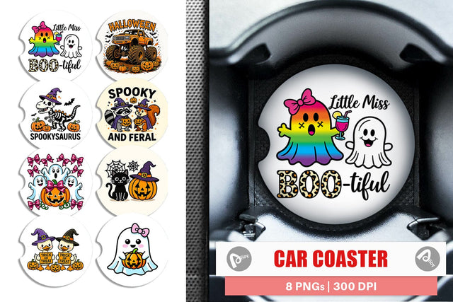 Car Coaster Cute Halloween Sublimation artnoy 