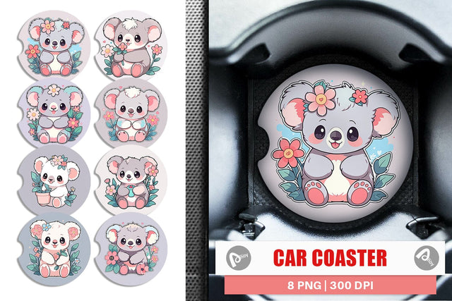 Car Coaster Cute Highland Cow Cowboy Sublimation artnoy 