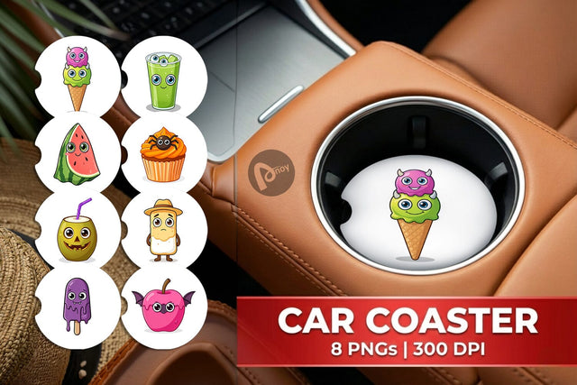 Car Coaster Cute Summerween Treats Sublimation artnoy 