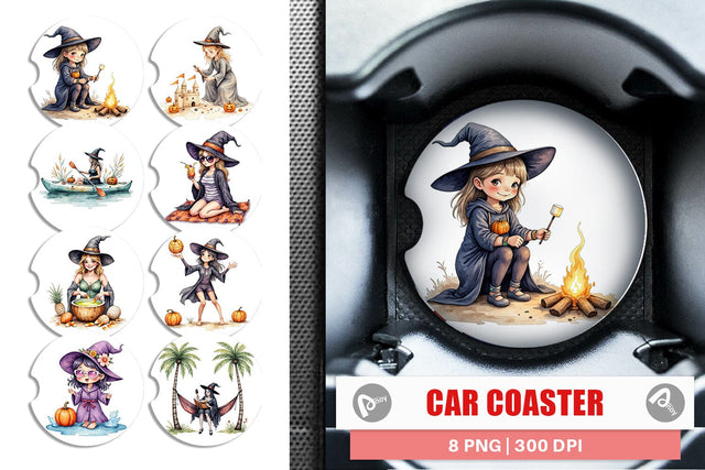 Car Coaster Cute Summerwitch Vibes Sublimation artnoy 