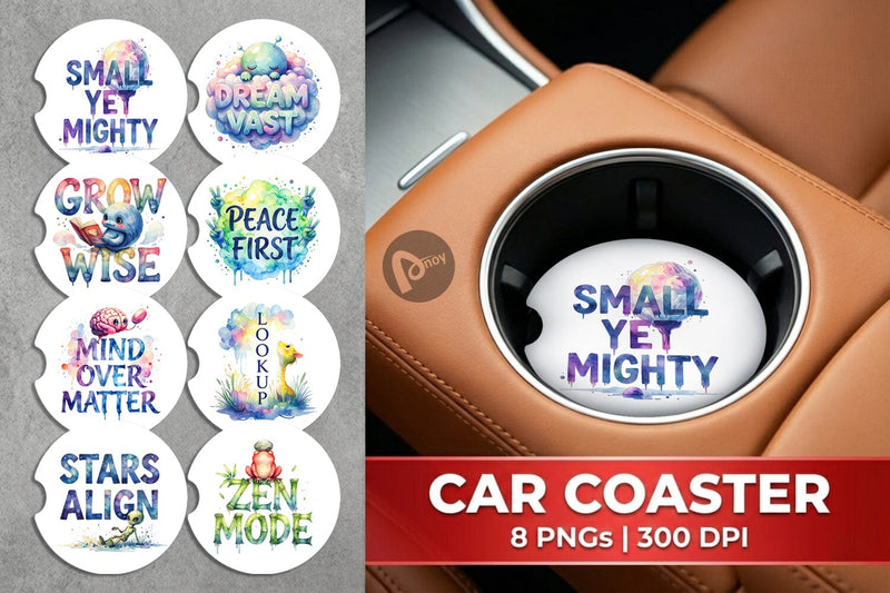 Car Coaster Cute Ugly Alien Wisdom Quote Sublimation artnoy 