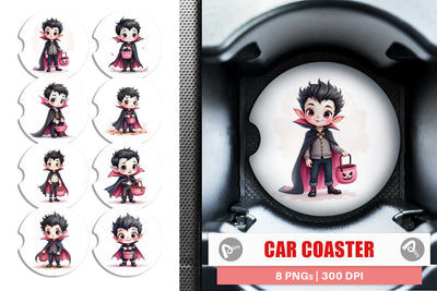 Car Coaster Cute Vampire Boy Sublimation artnoy 