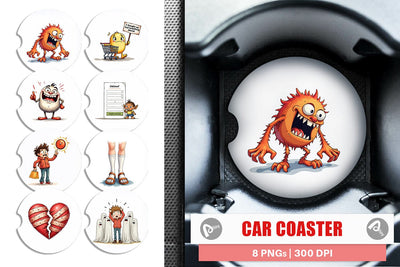 Car Coaster Cyber Catastrophes Sublimation artnoy 