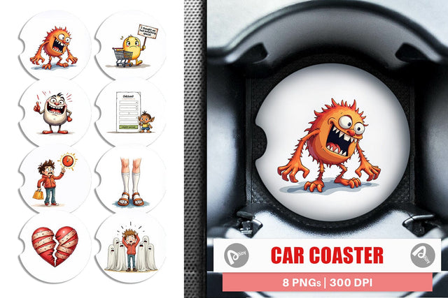Car Coaster Cyber Catastrophes Sublimation artnoy 