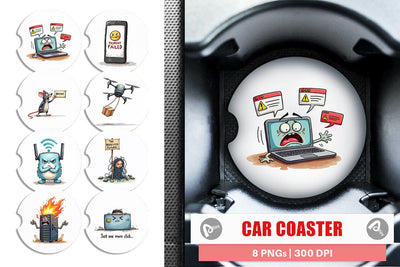 Car Coaster Cyber Monday Glitchfest Sublimation artnoy 