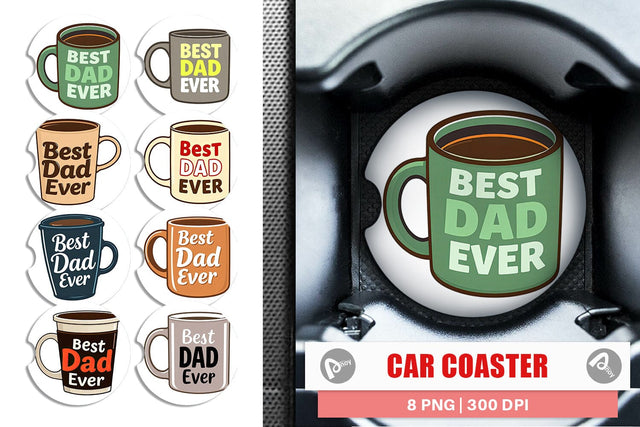 Car Coaster Dad’s Coffee Mug Sublimation artnoy 