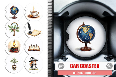 Car Coaster Dark Academia Scholarly Christmas Sublimation artnoy 