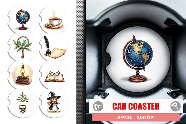 Car Coaster Dark Academia Scholarly Christmas Sublimation artnoy 