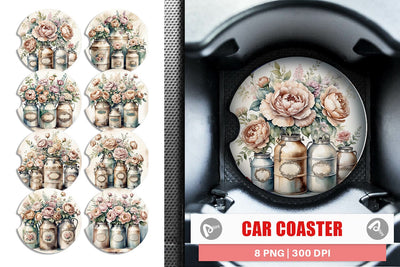 Car Coaster Decorative Milk Can Sublimation artnoy 