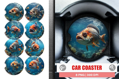 Car Coaster Deep Sea Fish Sublimation artnoy 