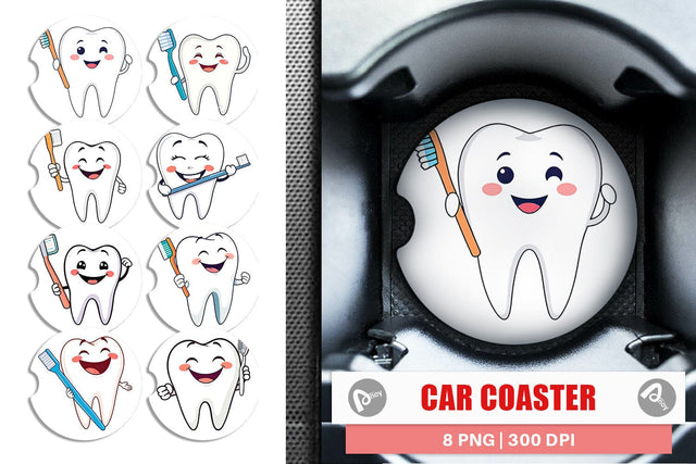 Car Coaster Dentist Tooth Sublimation artnoy 
