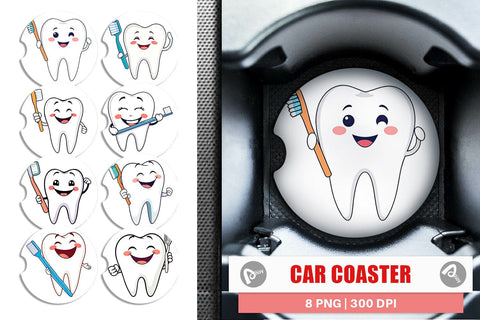 Car Coaster Dentist Tooth Sublimation artnoy 