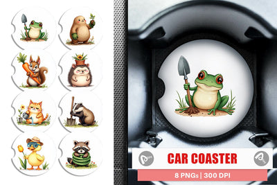 Car Coaster Derpy Garden Helpers Watercolor Sublimation artnoy 
