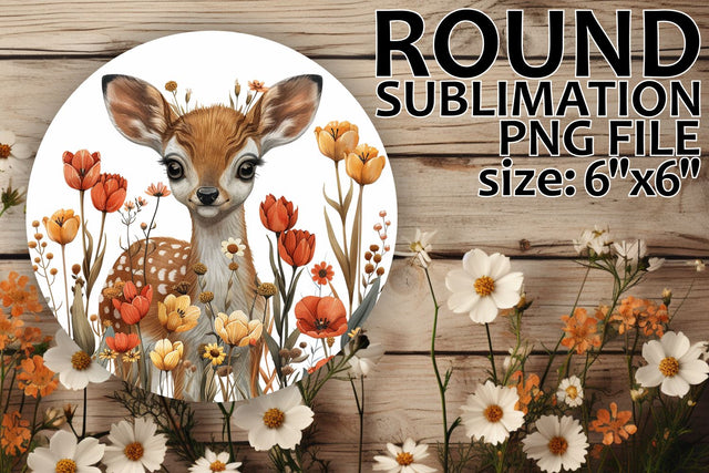 Car Coaster Design featuring Floral Deer Sublimation afrosvg 