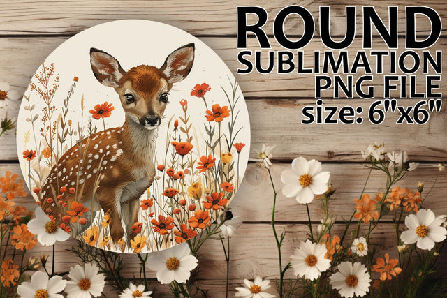 Car Coaster Design with Deer & Flower Pattern Sublimation afrosvg 