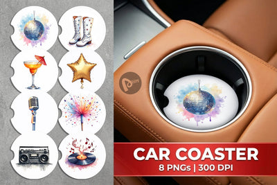 Car Coaster Disco Diva Mom Sublimation artnoy 