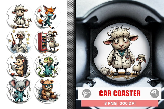 Car Coaster Doctor Chaos Critters Sublimation artnoy 