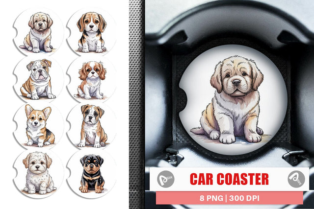 Car Coaster Dog Nursery Sublimation artnoy 