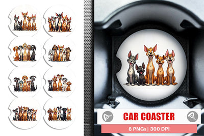 Car Coaster Dogs Emotion Sublimation artnoy 