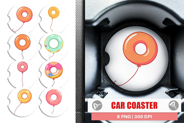 Car Coaster Donut Balloon Sublimation artnoy 