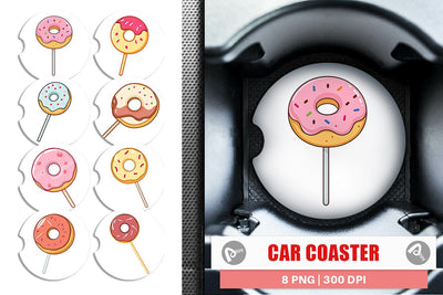 Car Coaster Donut Stick Sublimation artnoy 