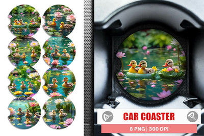 Car Coaster Ducks Swimming Sublimation artnoy 
