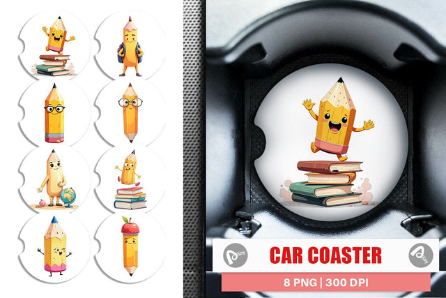 Car Coaster Eager Pencil Sublimation artnoy 