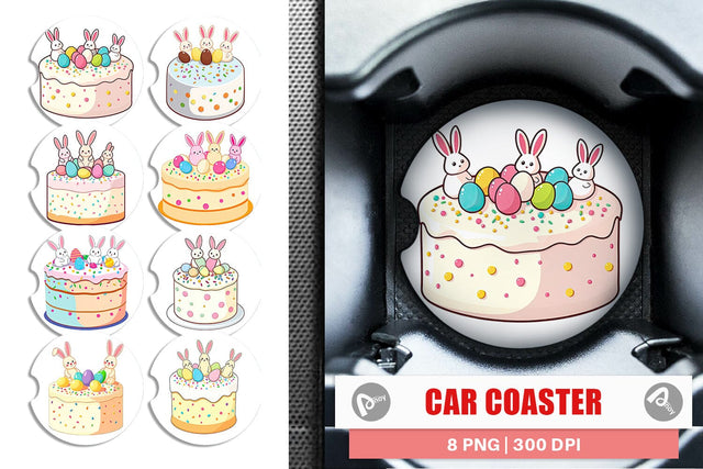 Car Coaster Easter Cake Sublimation artnoy 