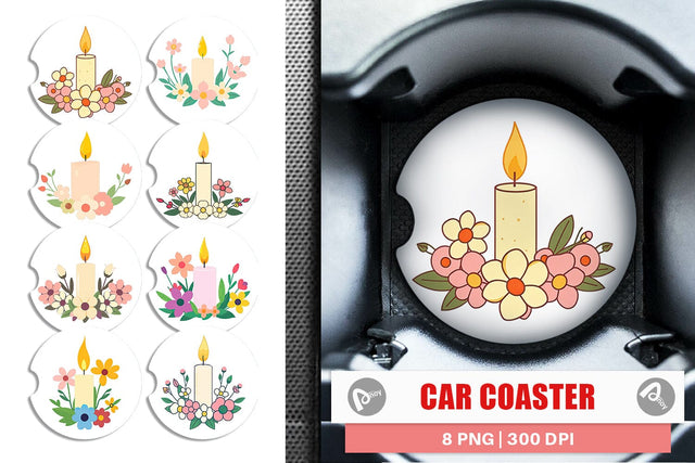 Car Coaster Easter Candle Sublimation artnoy 
