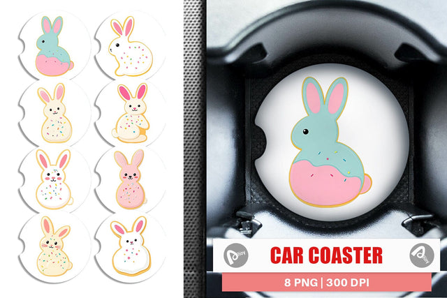 Car Coaster Easter Cookie Sublimation artnoy 