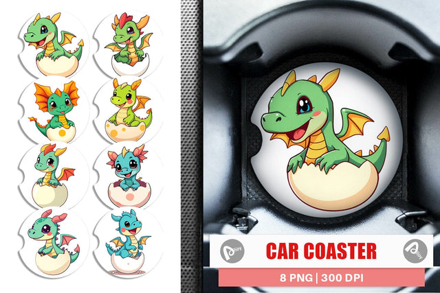 Car Coaster Easter Dragon Sublimation artnoy 
