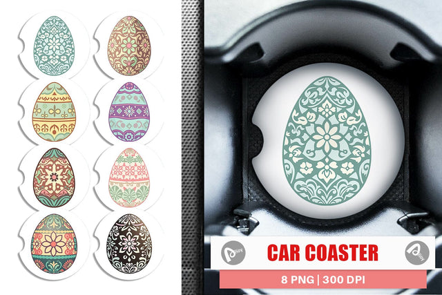 Car Coaster Easter Egg Sublimation artnoy 