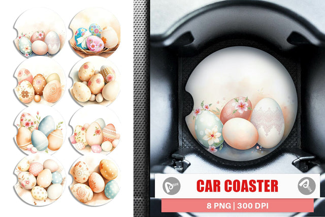 Car Coaster Easter Eggs Sublimation artnoy 