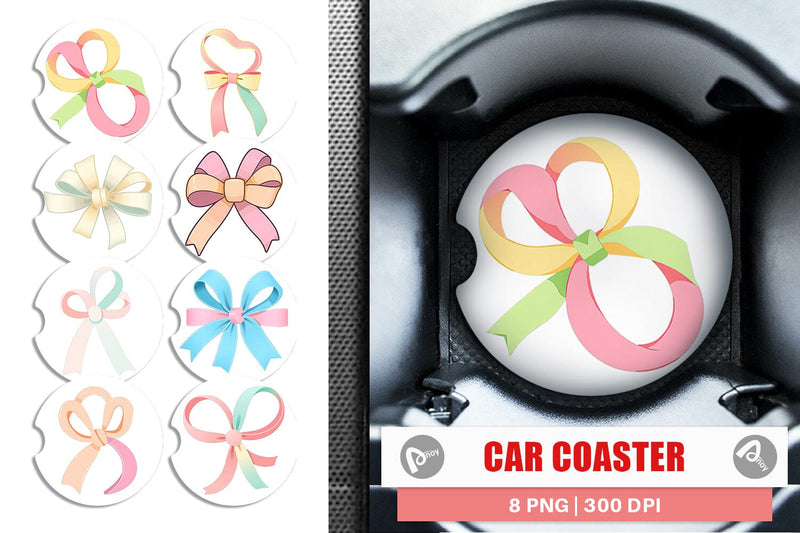 Car Coaster Easter Ribbon Sublimation artnoy 