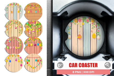 Car Coaster Easter Wood Sublimation artnoy 