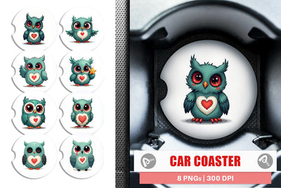 Car Coaster Eerie Owl Journey Sublimation artnoy 