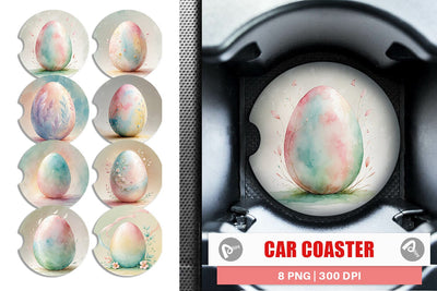 Car Coaster Eggs Easter Sublimation artnoy 