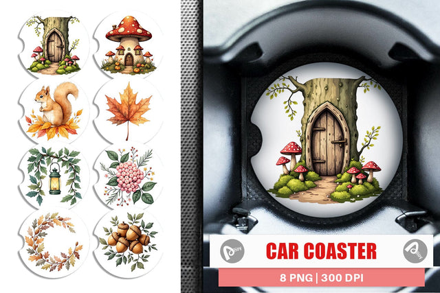 Car Coaster Enchanted Autumn Forest Sublimation artnoy 