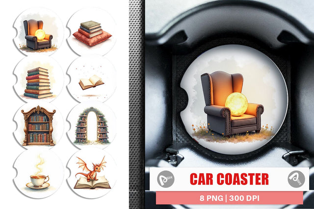 Car Coaster Enchanted Reading Nook Sublimation artnoy 