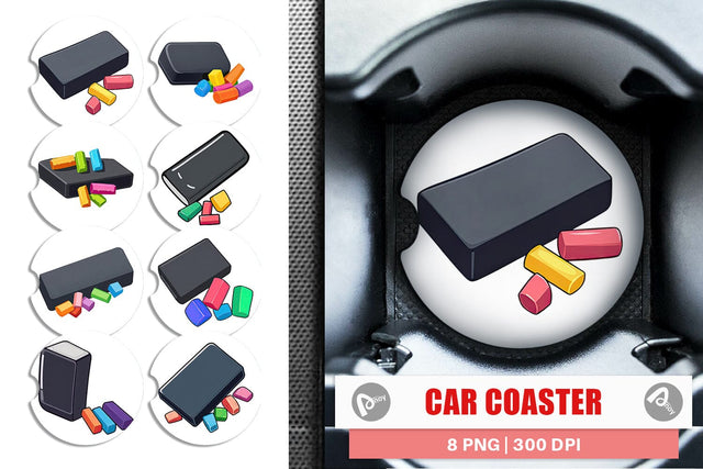Car Coaster Eraser and Chalk Sublimation artnoy 