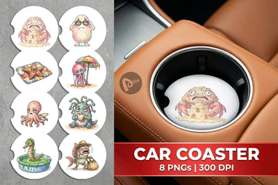 Car Coaster Exhausted Mutant Beach Sublimation artnoy 