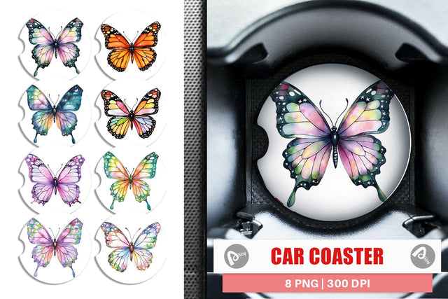 Car Coaster Fairy Butterfly Sublimation artnoy 